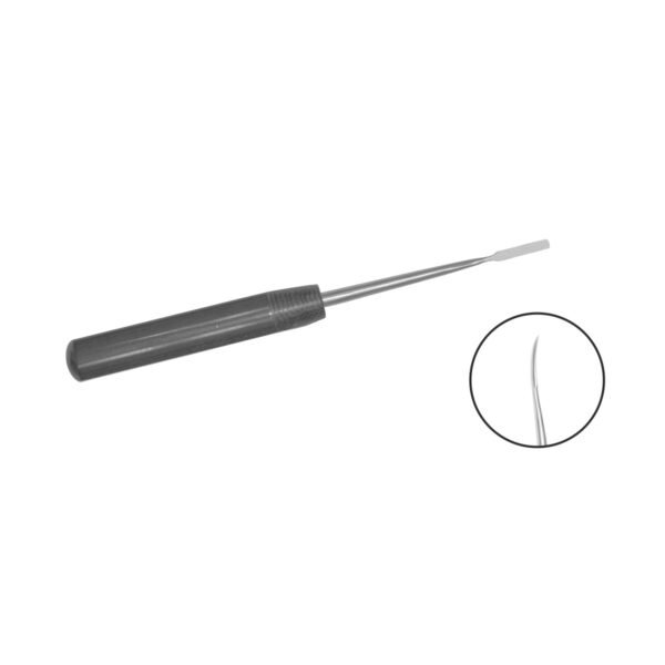 Periosteal Elevator - 3.0 MM Width, Curved Blade, Straight Edge