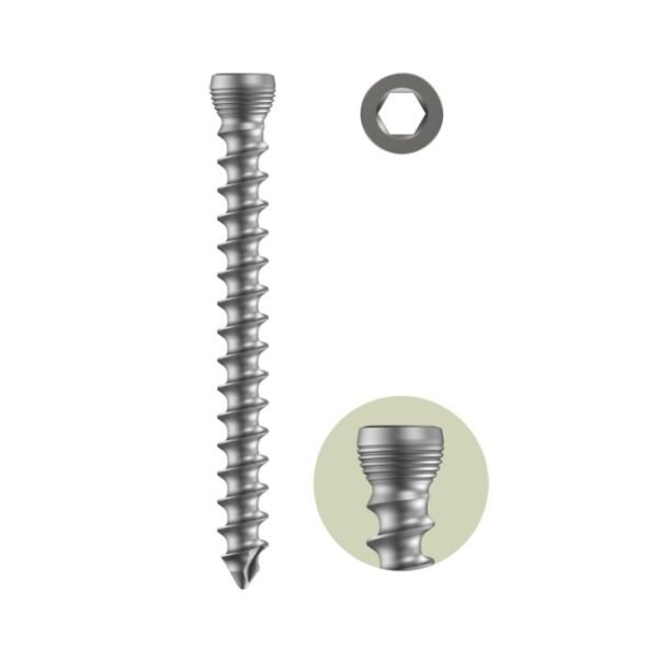 Variolock 5.0mm Locking Head Cancellous Screw Full Thread - Self Tapping - Hex Drive